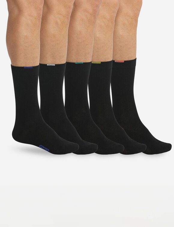 Mi-chaussettes coton m&eacute;lang&eacute; EcoDIM&reg; - lot de 5 paires (noir)