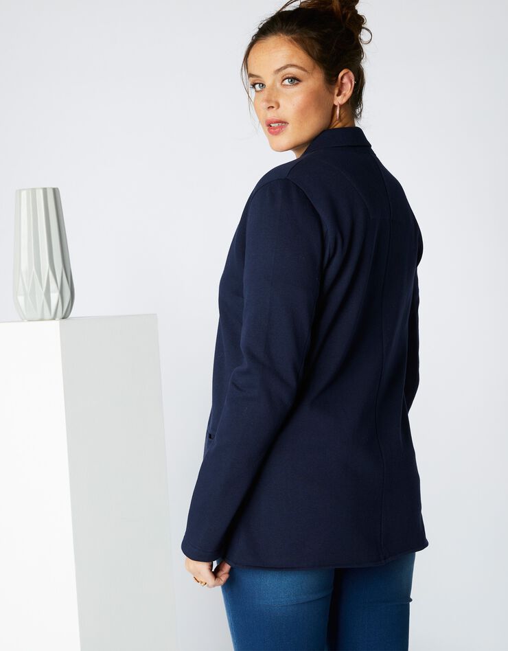 Veste fluide en maille molletonnée (marine) Veste fluide en maille molletonnée (marine)