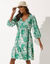 Robe courte imprimé fleuri (écru / vert)