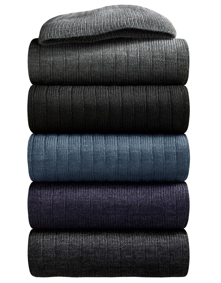 Mi-chaussettes Thermoperle® 90% laine - lot de 2 paires (gris)
