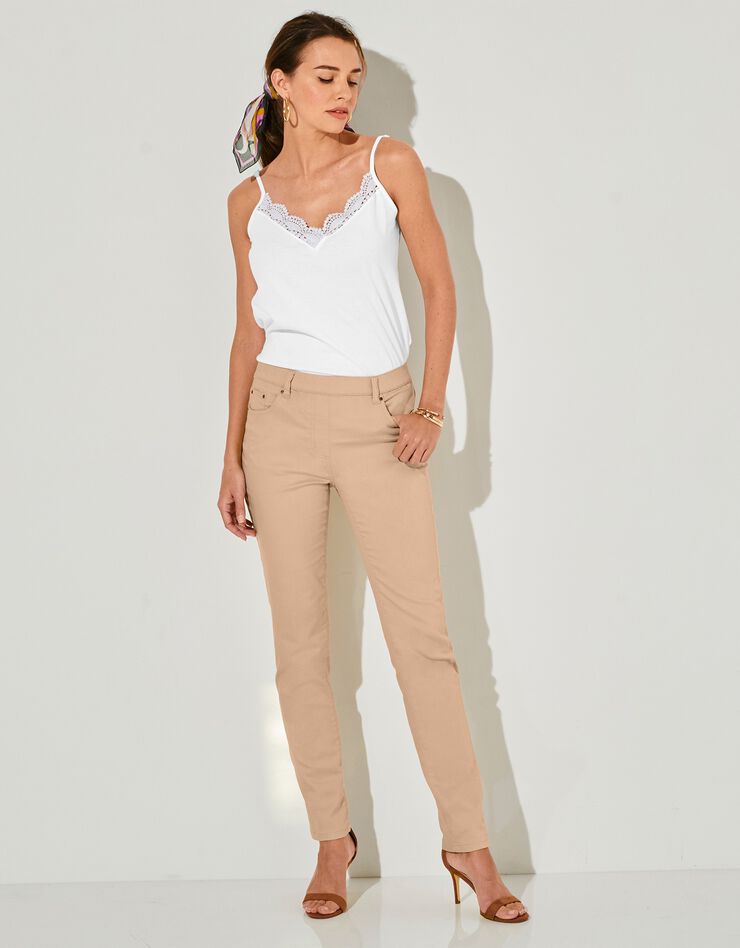 Pantalon stretch coutures affinantes (sable) Pantalon stretch coutures affinantes (sable)