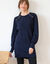 Pull tunique boutons fantaisie toucher doux (bleu encre)