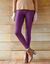 Legging bas de jambe zippé, taille élastiquée (prune foncé)