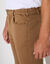 Pantalon droit 5 poches twill coton extensible (marron clair)