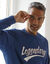 Sweat col rond facile à enfiler zippé côtés (bleu jean)