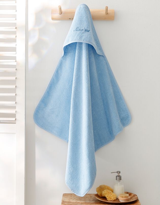 Cape de bain bébé personnalisable (bleuet)