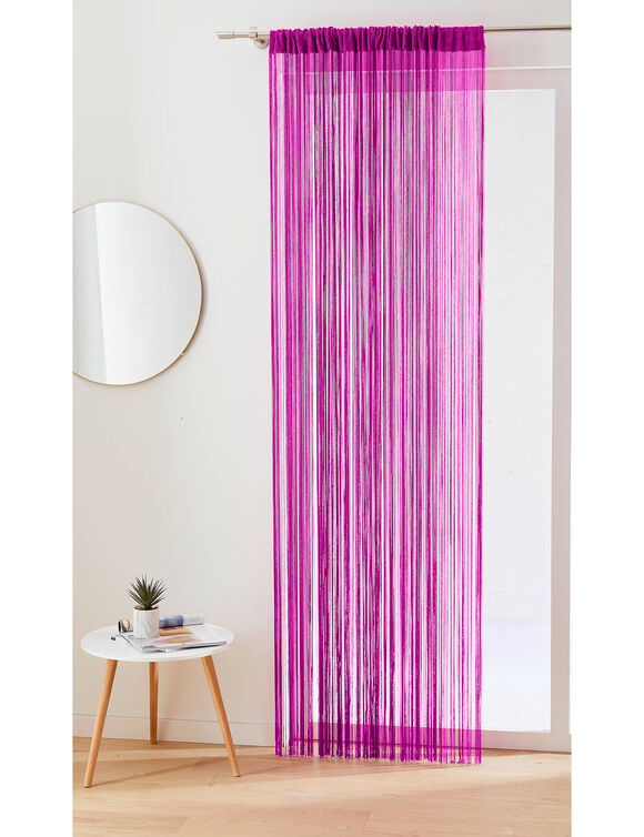 Rideau de fils découpable finition passe-tringle (fuchsia)