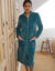 Robe de chambre zipp&eacute;e maille polaire textur&eacute;e (&eacute;meraude)