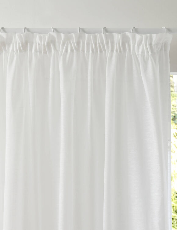 Panneau lin polyester base plombée finition galon fronceur (blanc)
