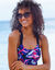 Maillot de bain 1 pièce imprimé Lohena, spécial maintien (bleu / rose)
