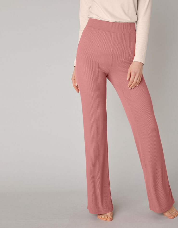 Pantalon large maille côtelée taille élastiquée (terracotta) Pantalon large maille côtelée taille élastiquée (terracotta)