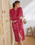 Robe de chambre zippée maille polaire texturée (framboise)