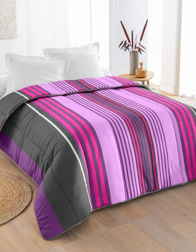Couette coton imprimée Detroit 200g/m2 (prune)