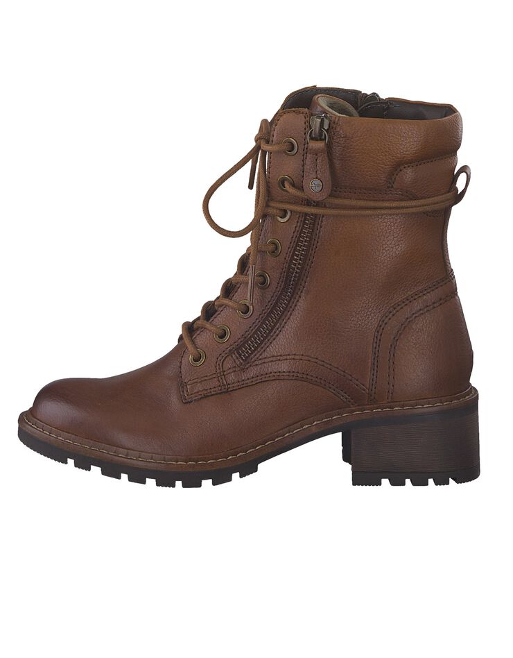 Boots mi-haute cuir marron - largeur confort (marron) Boots mi-haute cuir marron - largeur confort (marron)