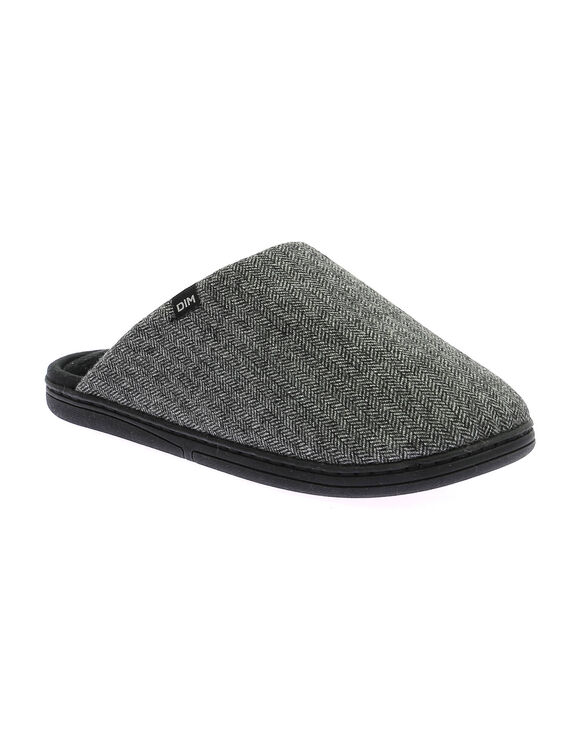 Pantoufles mules dessus chevrons (gris foncé)