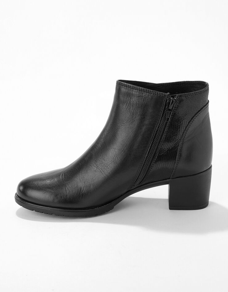 Boots cuir bi-matière certifié LWG à boucle (noir) Boots cuir bi-matière certifié LWG à boucle (noir)