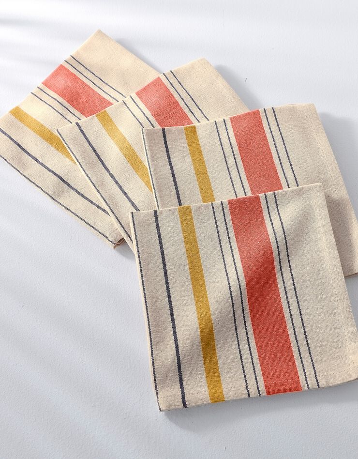 Nappe rayée coton tissé teint (terracotta) Nappe rayée coton tissé teint (terracotta)