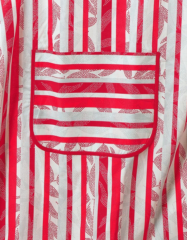 Tablier cuisine rayé forme bavette (rouge)