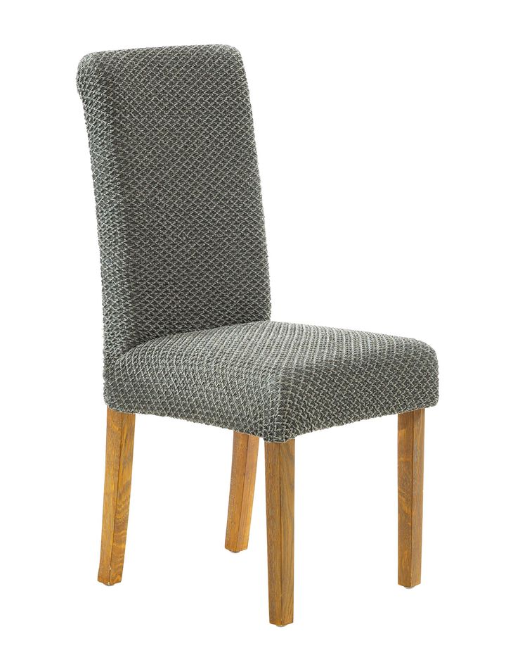 Housse texturée bi-extensible spéciale chaise (gris chiné)
