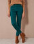 Pantalon 7/8ème fuselé stretch uni (vert sapin)