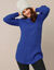 Pull-tunique maille fantaisie  (bleu roy)