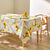 Nappe toile cirée imprimé tournesols (gris / jaune)