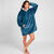 Plaid-sweat polaire &agrave; capuche doubl&eacute; sherpa (bleu gris&eacute;)