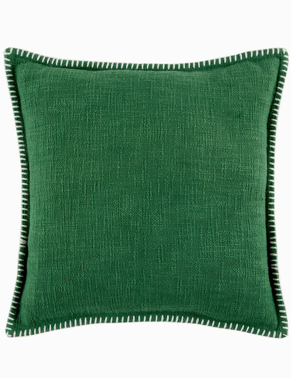 Coussin uni coton textur&eacute; (vert)