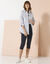 Pantalon capri taille haute (marine)