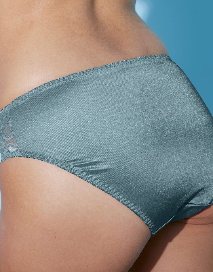 Culotte maille satinée et dentelle Avila - lot de 2 (ardoise + lagon)