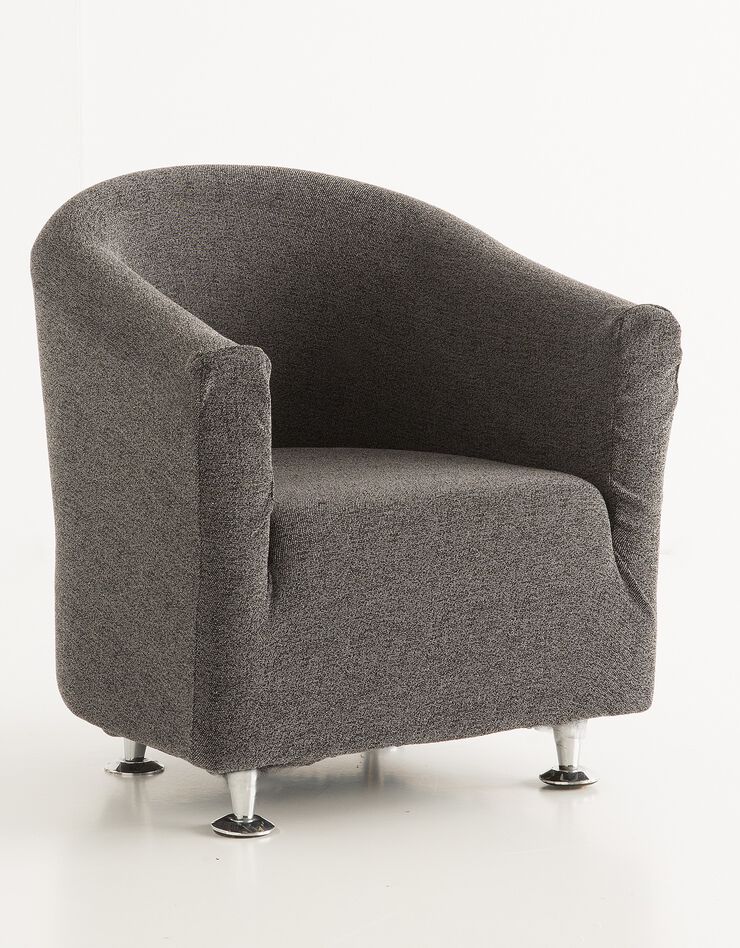 Housse extensible jacquard chiné fauteuil cabriolet (gris) Housse extensible jacquard chiné fauteuil cabriolet (gris)