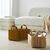 Paniers de rangement en velours plissé - lot de 2 (beige/ocre)