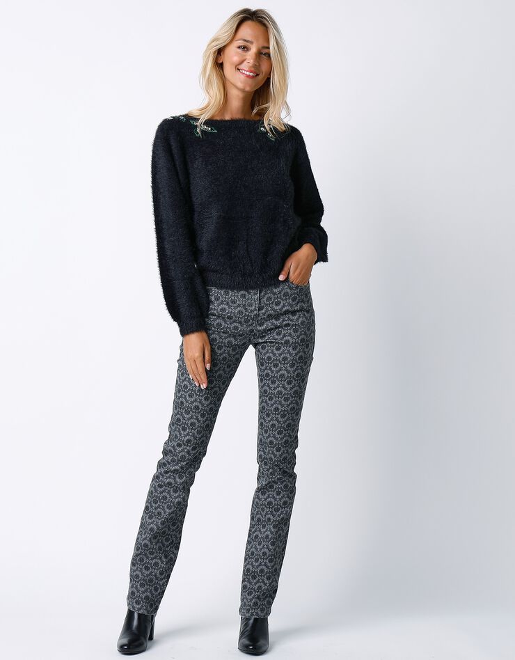 Pantalon imprimé (gris / noir) Pantalon imprimé (gris / noir)