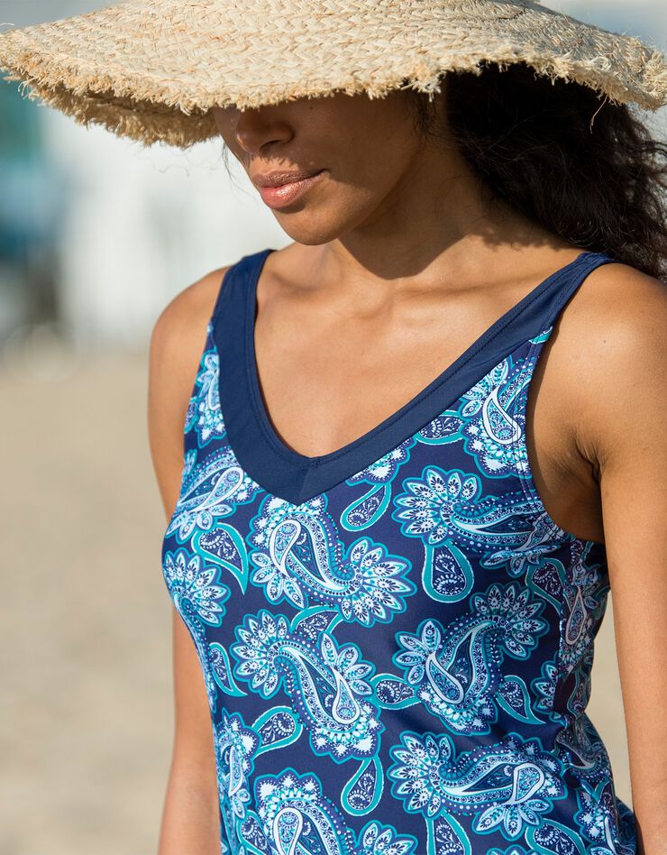 Tankini imprimé Sabalo- coques moulées (bleu) Tankini imprimé Sabalo- coques moulées (bleu)