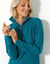 Pull col camionneur zippé maille anglasie (bleu pétrole)
