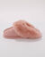 Chaussons mules col fourr&eacute; (rose)