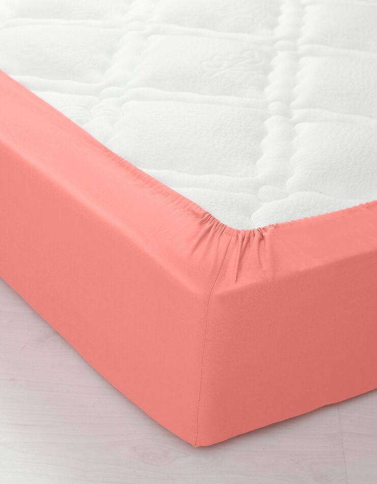 Linge de lit uni polyester-coton Colombine (corail)