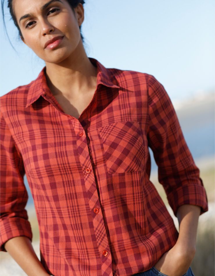 Chemise flanelle carreaux bicolores (prune / tomette) Chemise flanelle carreaux bicolores (prune / tomette)