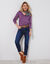 T-shirt col V manches longues (violet)