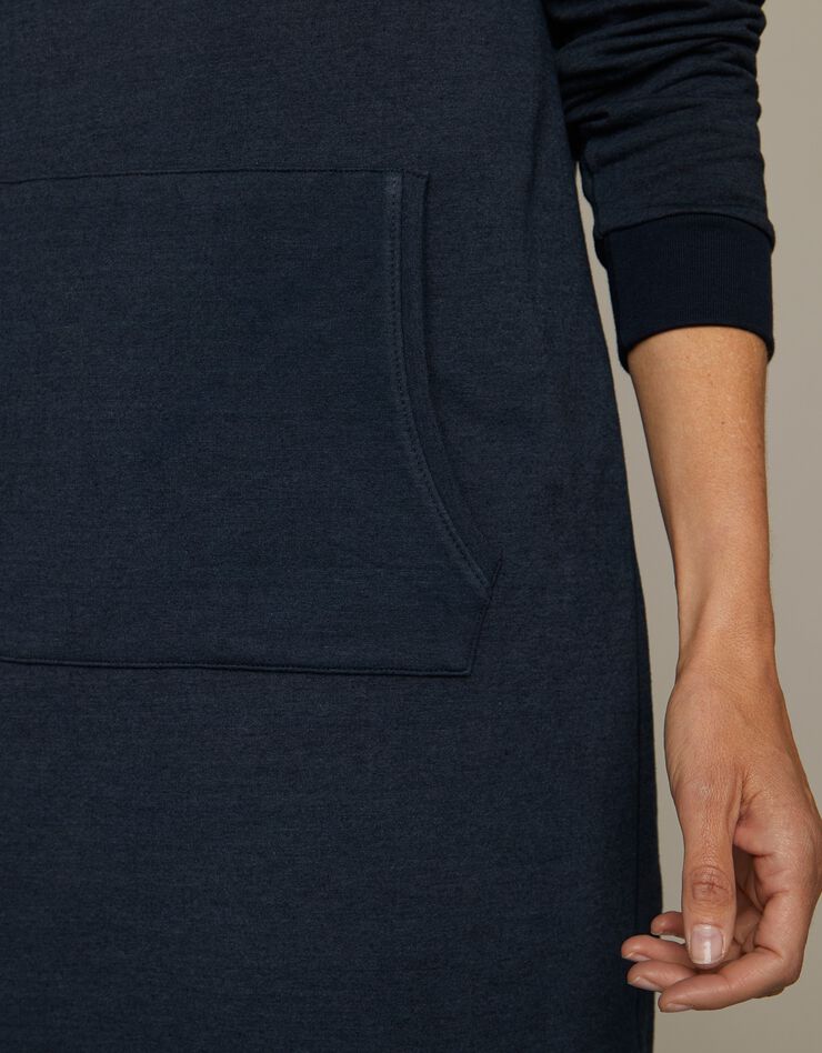 Robe à capuche, molleton gratté (indigo) Robe à capuche, molleton gratté (indigo)