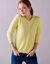 Cardigan boutons perles fantaisie, maille anglaise toucher doux (jaune pâle)