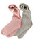 Chaussettes hautes maille c&ocirc;tel&eacute;e - lot de 2 paires (gris + rose)