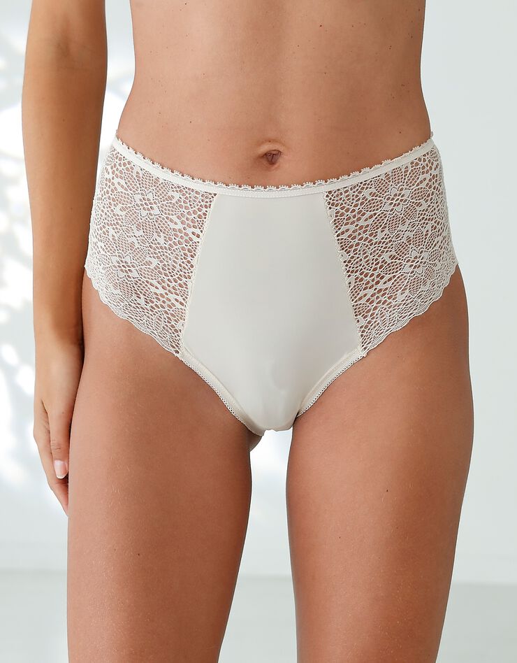Culotte forme maxi microfibre et dentelle stretch - lot de 2 (coquillage) Culotte forme maxi microfibre et dentelle stretch - lot de 2 (coquillage)