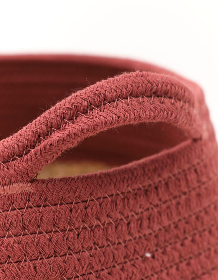 Panier bicolore rond corde coton (terracotta)
