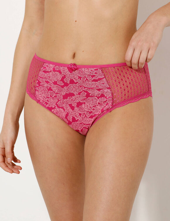 Culotte maxi dentelle coton impirmé Tropéa - lot de 4 (rose + jaune)