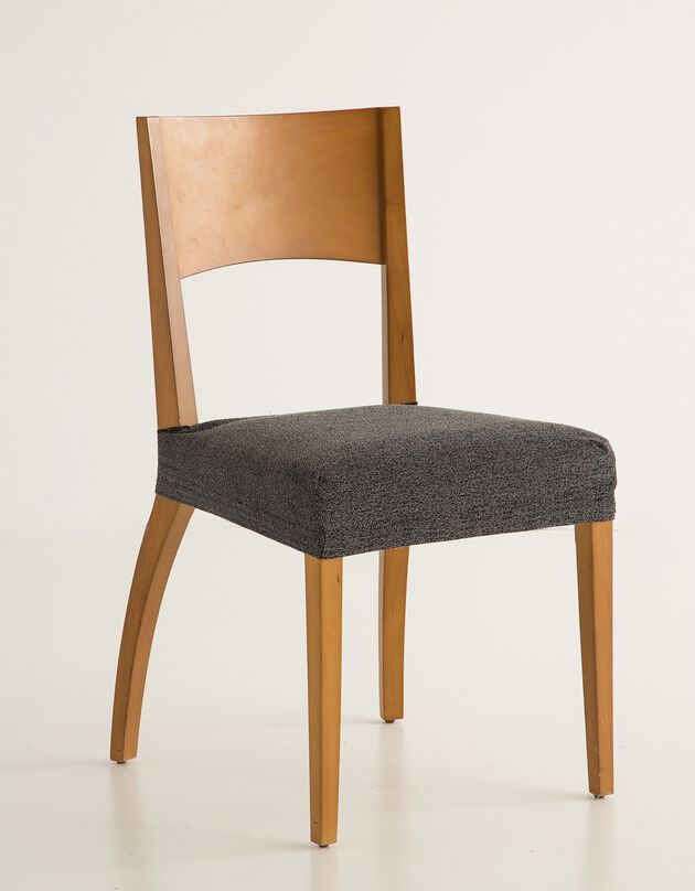 Housse assise de chaise extensible jacquard chiné (gris)