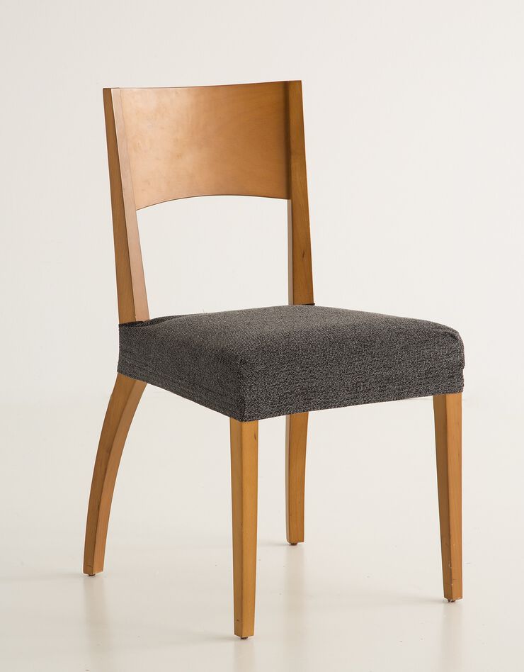Housse assise de chaise extensible jacquard chiné (gris) Housse assise de chaise extensible jacquard chiné (gris)