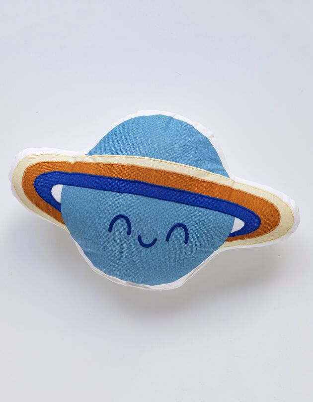 Coussin garni enfant "saturne" (bleu)