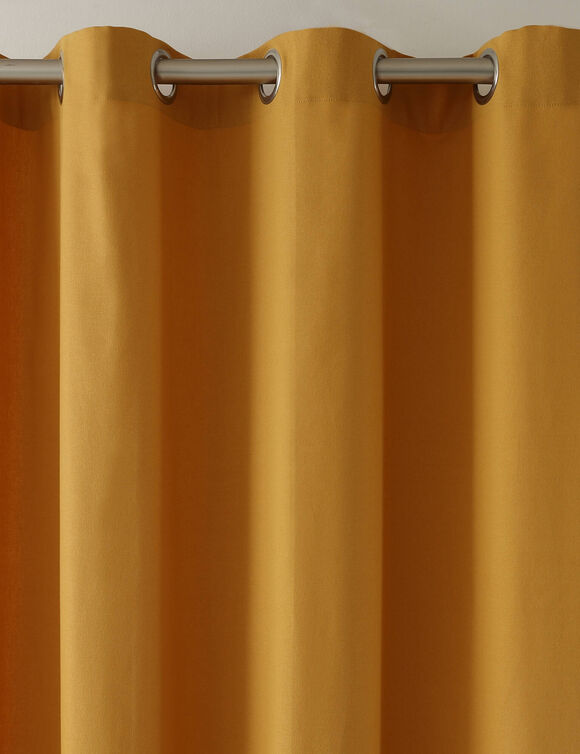 Rideau occultant bachette uni (miel)
