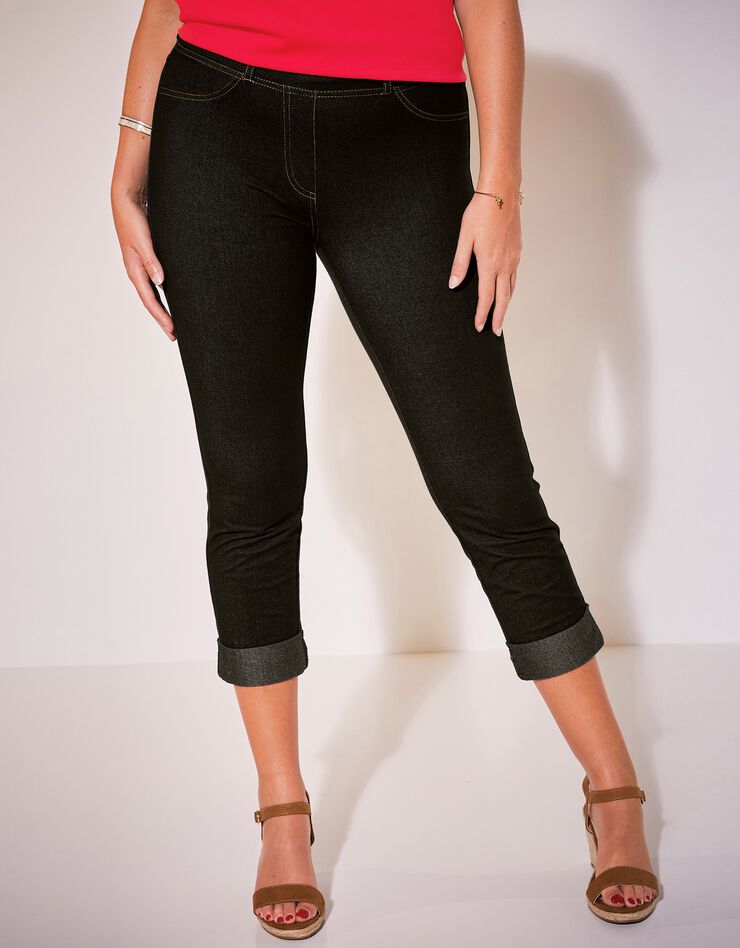 Jegging court maille effet denim (black) Jegging court maille effet denim (black)